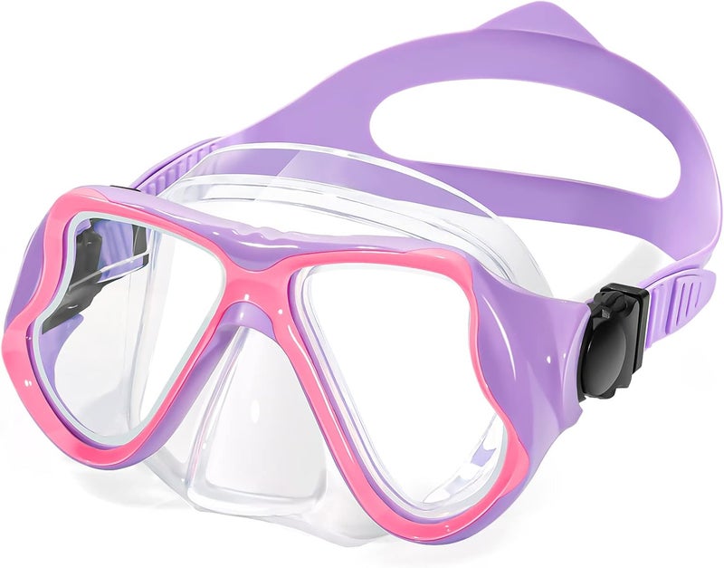 Freela 2 Pack Kids Swim Goggles Mask for Boys Girls 3-14, Tempered Glass Lens 180° HD View with Nose Cover for Pool Beach - Image 1